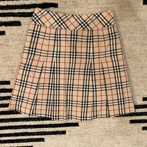 Vintage Burberry Plaid Pleated Skirt